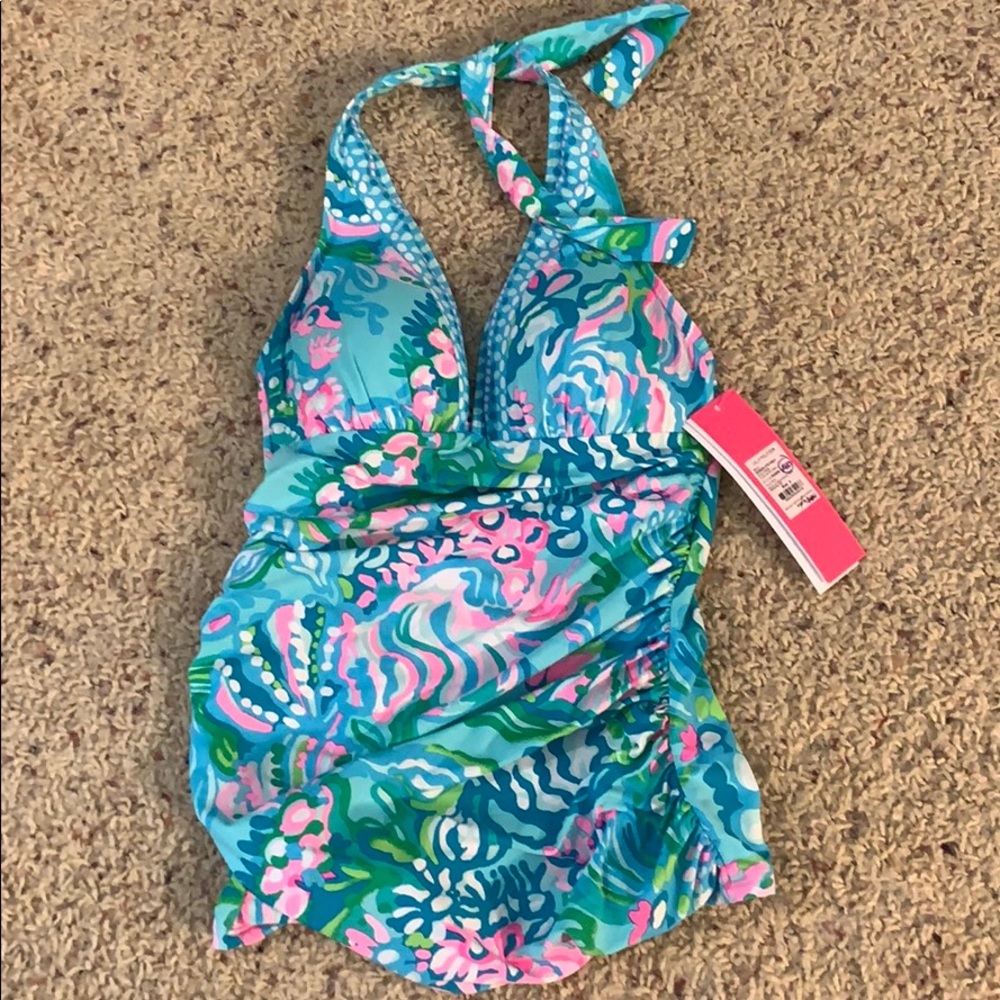 Blue Ibiza tankini top size 0